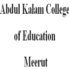 Abdul Kalam College of Education, Meerut Logo