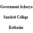 Government Acharya Sanskrit College, Kotkasim Logo