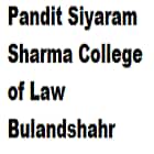 Pandit Siyaram Sharma College of Law, Bulandshahr Logo