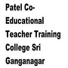 Patel Co-Educational Teacher Training College, Sri Ganganagar Logo