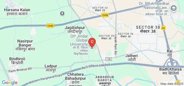 Jindal School of Art and Architecture, Sonipat Map