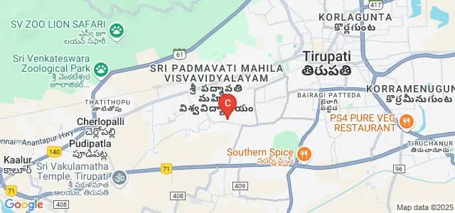 School of Engineering and Technology, Sri Padmavati Mahila Visvavidyalayam, Tirupati Map