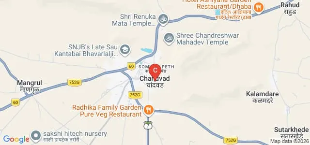 SNJB's Karmvir Keshavlalji Harakchand Ji Abad Arts Shriman Motilal Girdharilal Lodha Commerce and Shriman PH Jain Science College, Chandwad Map