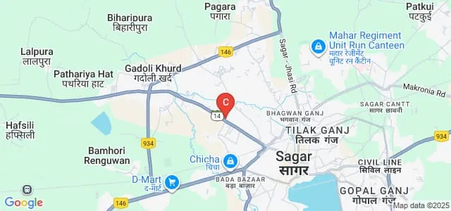 Bhagyoday Tirth Pharmacy College, Sagar Map