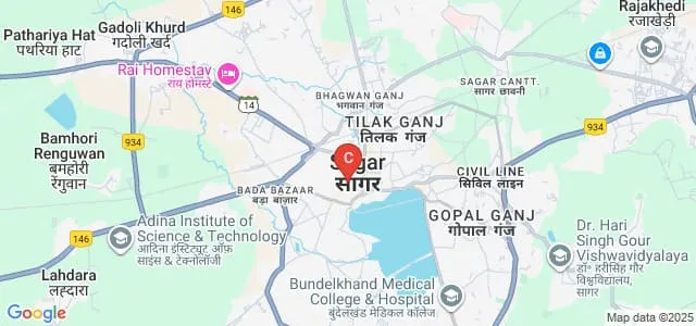 Baba Loknath Institute of Pharmacy Science and Research Center, Sagar Map