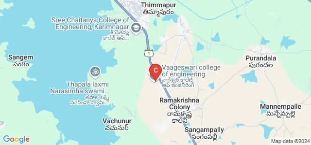 Vaageswari Engineering College, Karimnagar Map