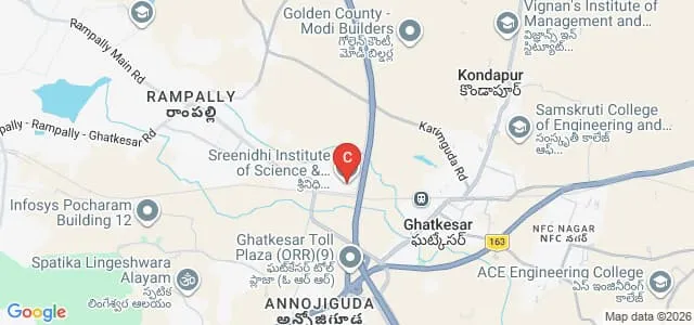 Sreenidhi Institute of Science and Technology, Ghatkesar Map