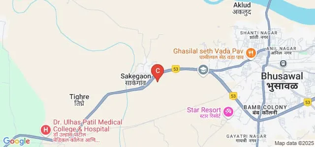 Kai Yashodabai Dagadu Saraf Charitable Trust Institute of Management and Science, Sakegaon, Bhusawal Map
