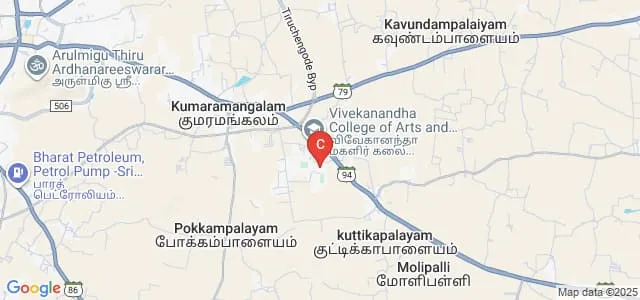 Vivekanandha College of Engineering for Women, Tiruchengode Map