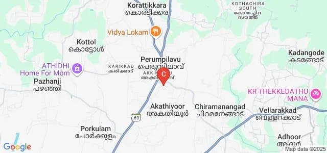PSM College of Dental Sciences and Research, Akkikavu Map