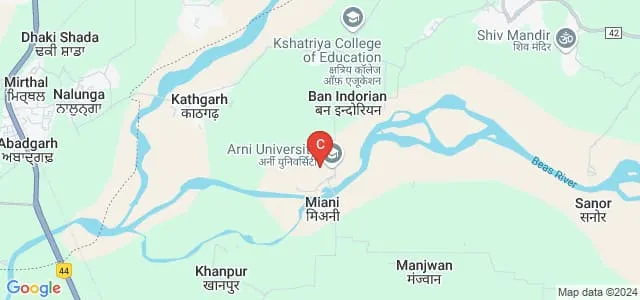 Arni School of Technology, Kangra Map