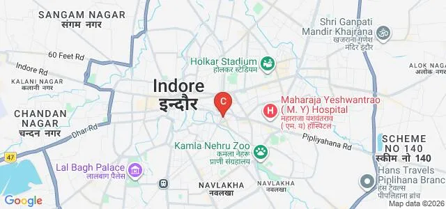 PMB Gujarati Arts and Law College, Indore Map