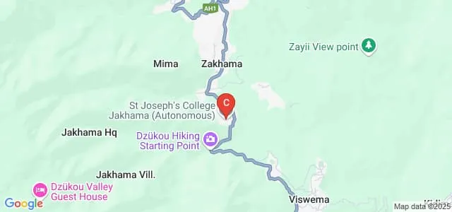 St Joseph's College, Jakhama Map