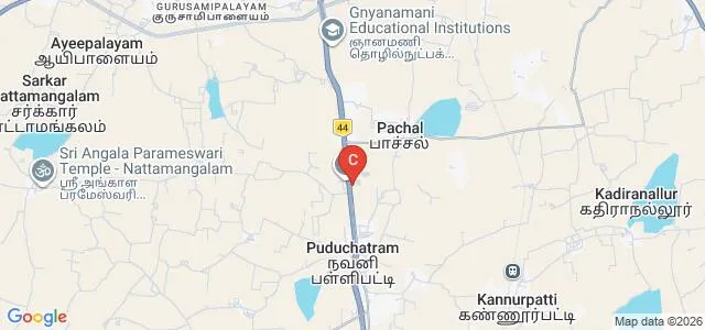 Paavai Engineering College, Pachal Map