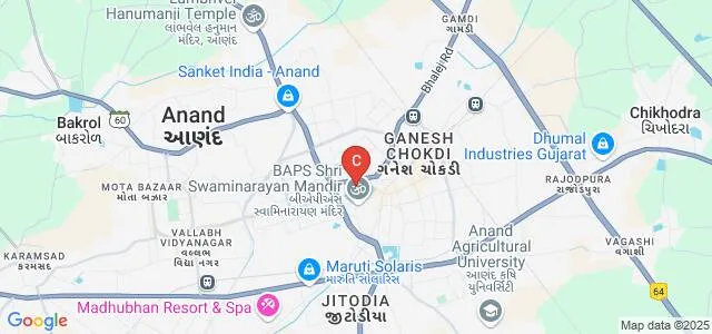 Shree JM Patel Arts College, Anand Map
