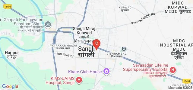 Appasaheb Birnale College of Architecture, Sangli Map