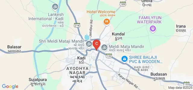 CN Arts and BD Commerce College, Kadi Map