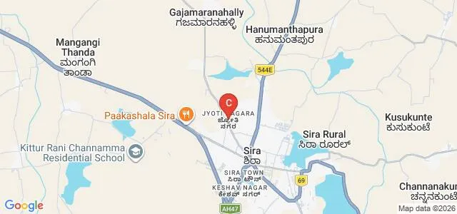 R Muddurangegowda College of Education, Sira Map