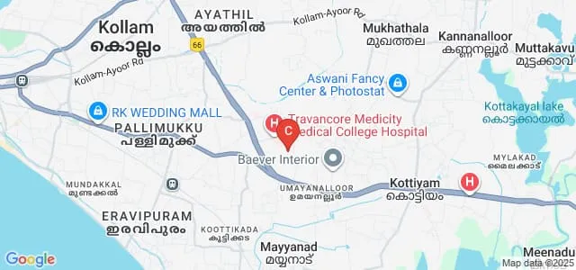 Travancore Dental College, Kollam Map