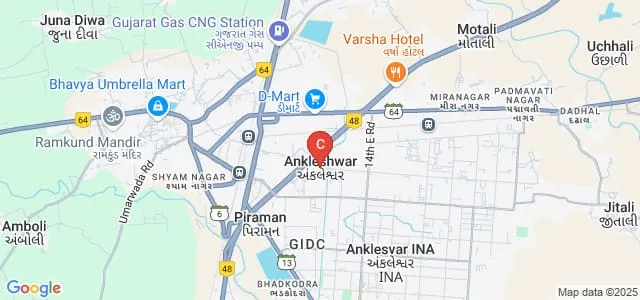 Kusumben Kadakia Arts and Commerce College, Ankleshwar Map