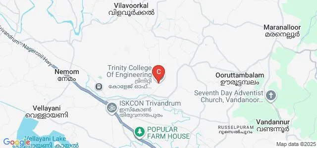 Trinity College of Engineering, Thiruvananthapuram Map