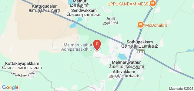 Melmaruvathur Adhiparasakthi Institute of Medical Sciences and Research, Kancheepuram Map