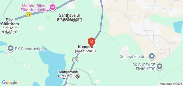 Jeppiaar Institute of Technology, Kunnam Map