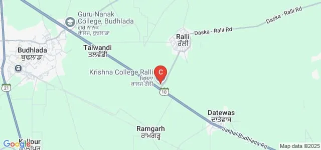 Krishna College of Higher Education, Mansa Map