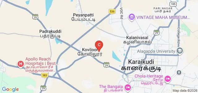 Nachiappa Swamigal Arts and Science College, Sivagangai Map