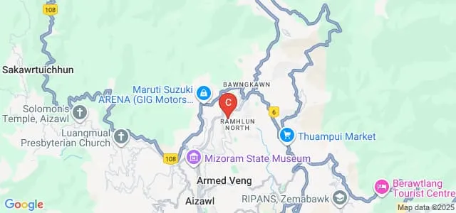 Government Aizawl North College, Aizawl Map