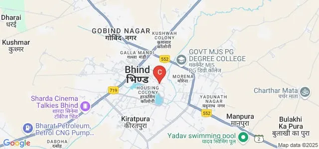 Chaudhari Dilip Singh Pharmacy College, Bhind Map