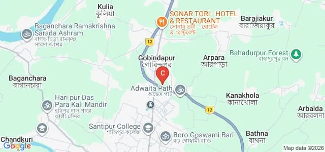 Santipur B Ed College, Nadia Map