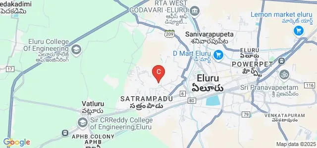 Sri Chalapathi Degree College, Eluru Map