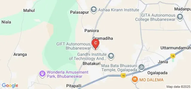Gandhi Institute for Technology, Bhubaneswar Map
