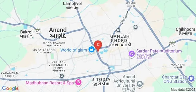 Anand Institute of Business Studies, Anand Map
