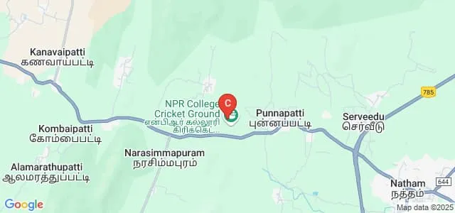 NPR College of Engineering and Technology, Dindigul Map
