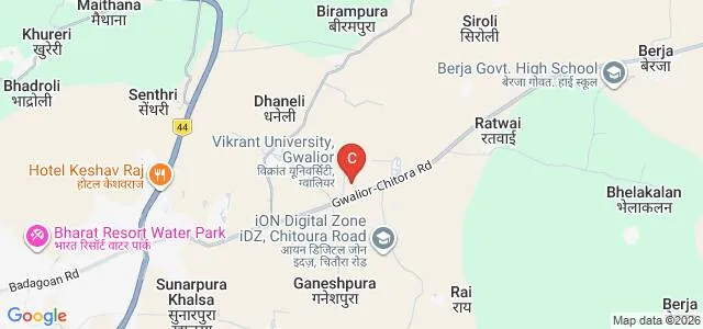 School of Computer Applications, Vikrant University, Gwalior Map