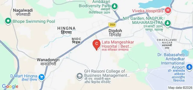 NKP Salve Institute of Medical Sciences and Research Centre and Lata Mangeshkar Hospital, Nagpur Map