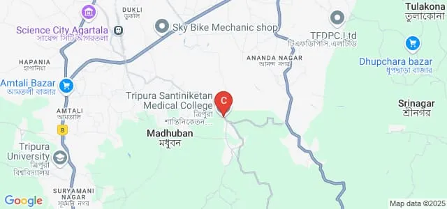 Tripura Santiniketan Medical College, Agartala Map