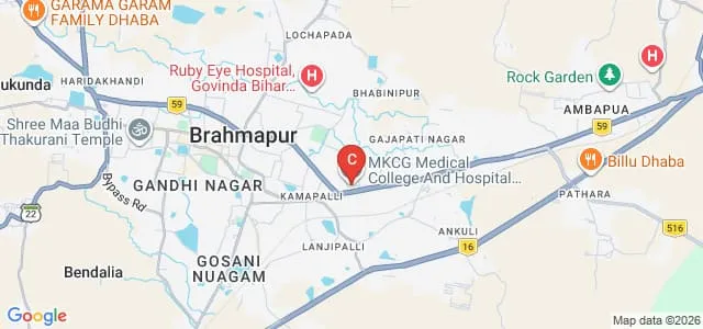 MKCG Medical College, Berhampur Map