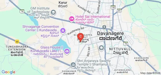 Kumuda Institute of Nursing Sciences, Davangere Map