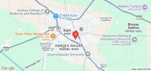 Umiya B Ed College, Kalol Map
