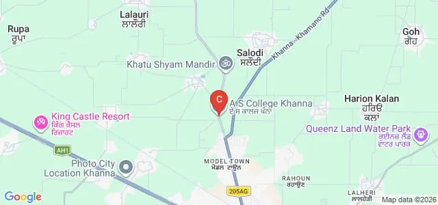 AS College of Education, Khanna Map