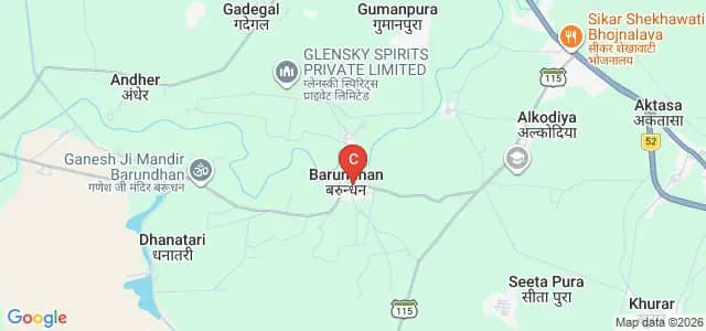 Shri Ganpati Adarsh TT College, Barundhan Map