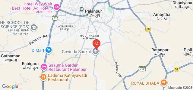 Nestara P Patel Mahila Arts College, Palanpur Map