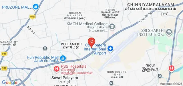 Sardar Vallabhbhai Patel International School of Textile Management, Coimbatore Map