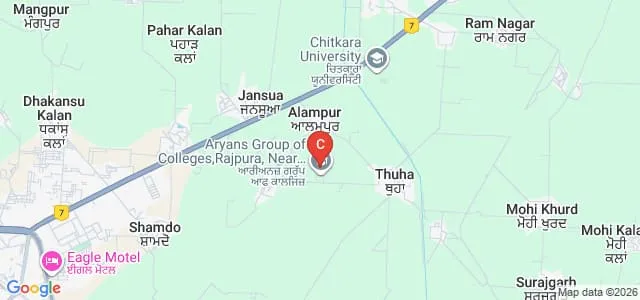 Aryans Institute of Nursing, Patiala Map