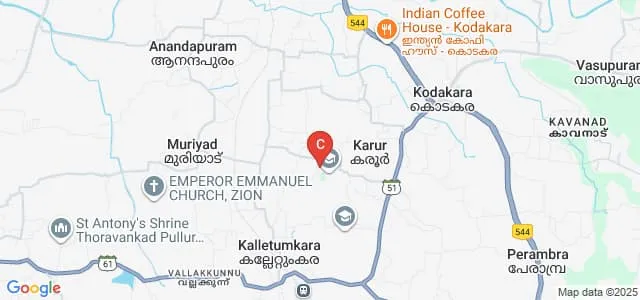 Sahrdaya Institute of Management Studies, Thrissur Map