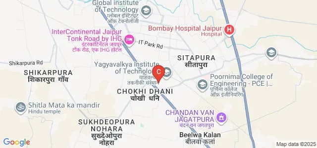 BMCHRC College of Nursing, Jaipur Map