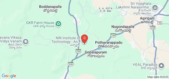NRI Institute of Technology, Agiripalli Map